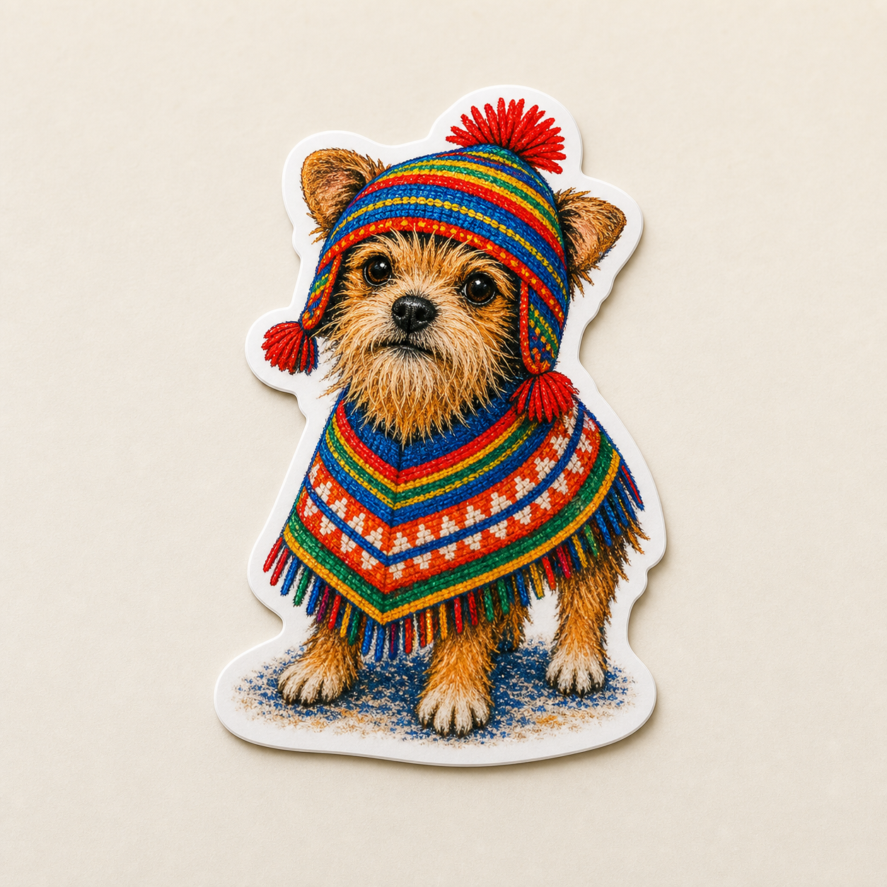 Teddy — Peruvian Poncho Dog Sticker