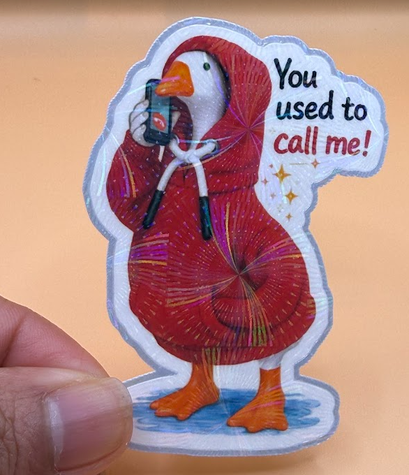 You Used to Call Me — Goose Holographic Laminated Sticker