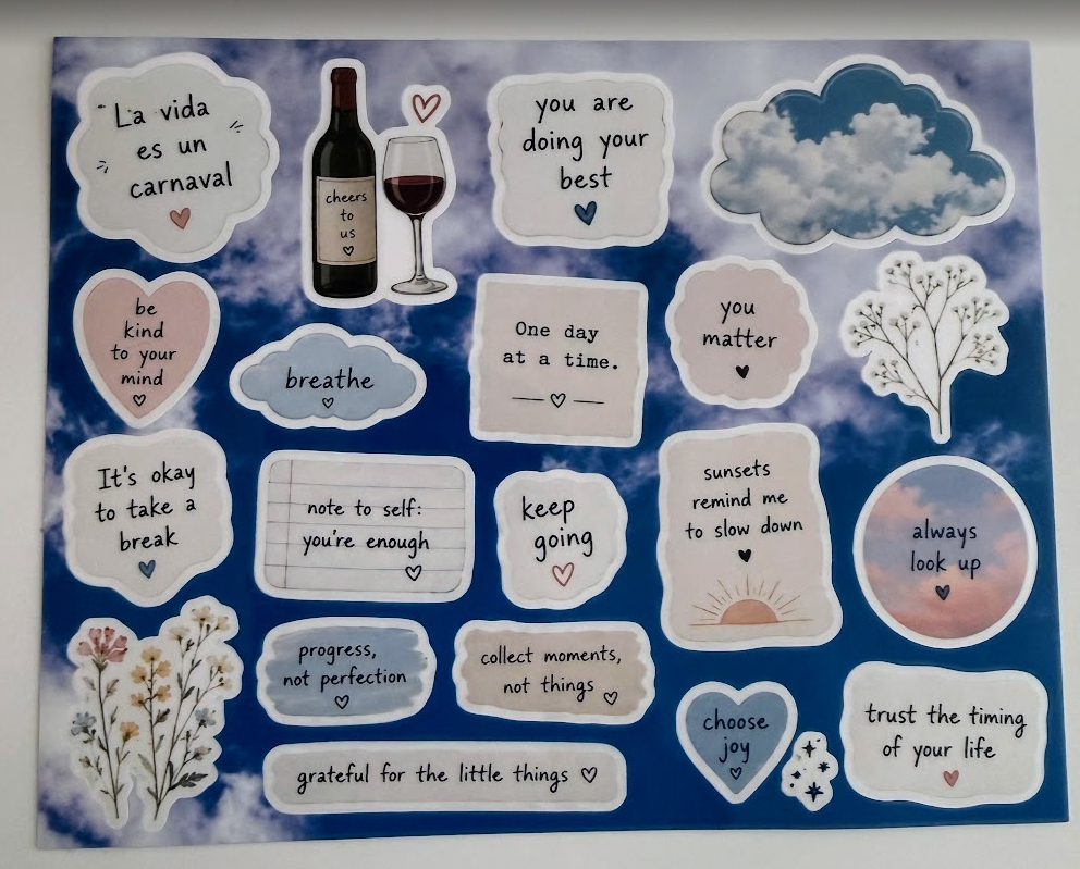Sonqo Affirmation Sticker Sheet — Sky Edition