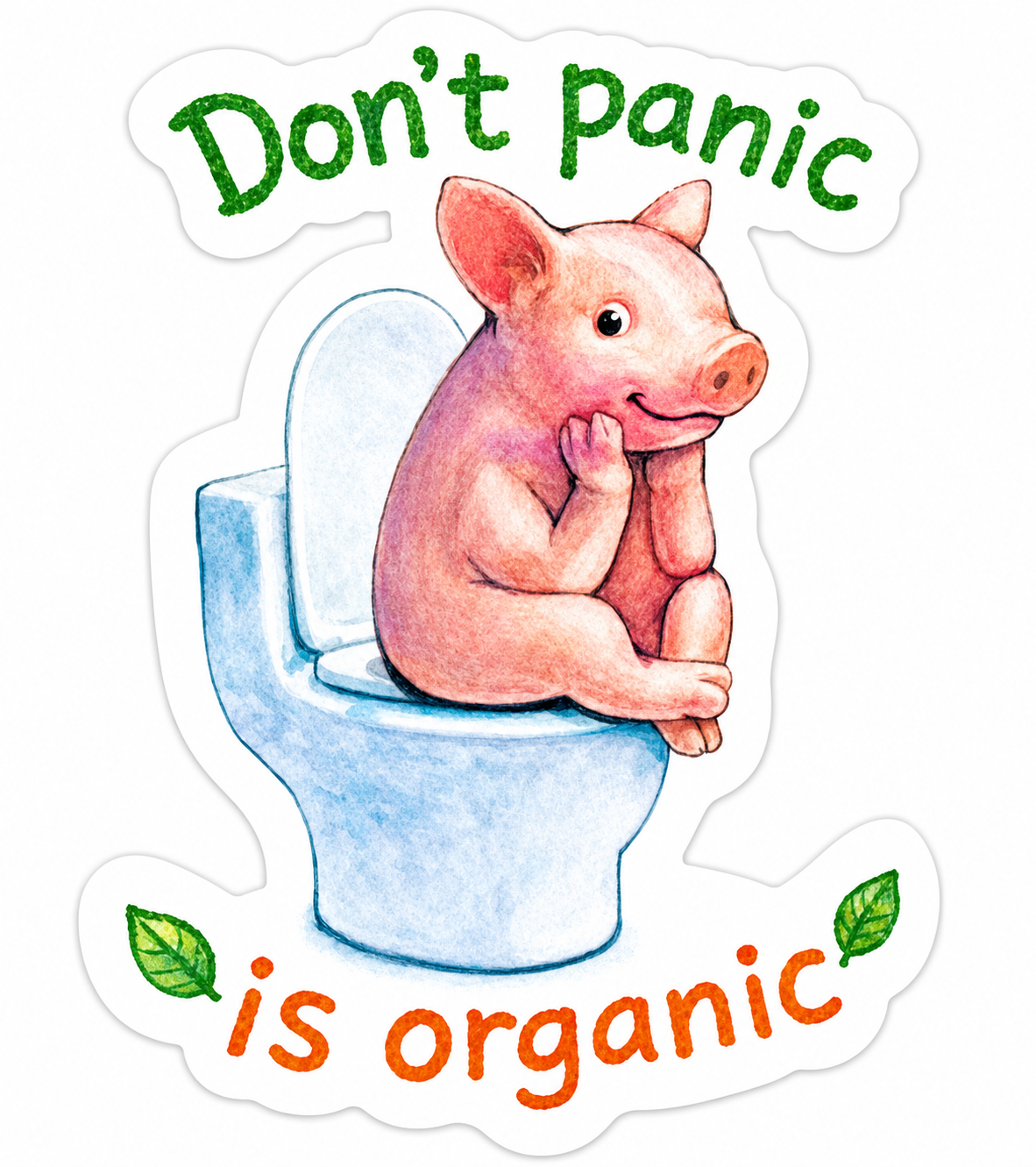 Don't Panic, It's Organic — Pig Holographic Sticker