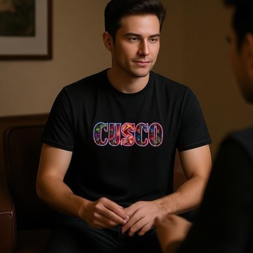 Todo Tumi black cotton unisex t-shirt featuring colorful Cusco graphic text inspired by the Inti Raymi festival.