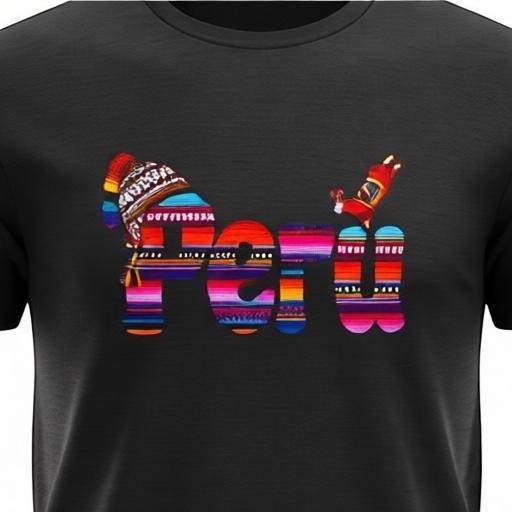 Todo Tumi black cotton unisex tee featuring colorful Andean textile pattern lettering with chullo and yoga llama.