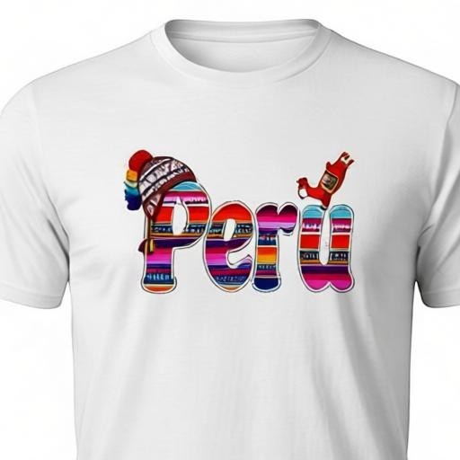 Todo Tumi white cotton unisex t-shirt featuring colorful Andean textile pattern lettering and a chullo and llama icon.